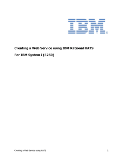 Creating a Web Service using IBM Rational HATS For IBM System i