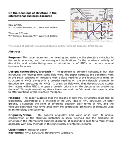 On the meanings of structure in the international business discourse