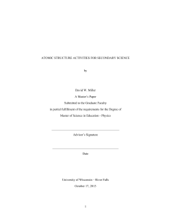 1 ATOMIC STRUCTURE ACTIVITIES FOR SECONDARY SCIENCE
