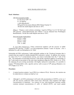 IV.F.11 NICK TRANSLATION OF DNA Stock Solutions: 10X Nick