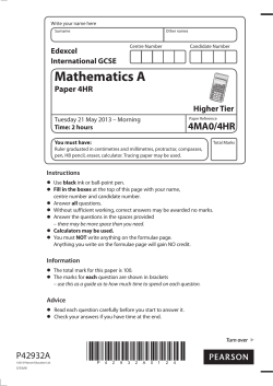 Paper 4HR - Edexcel