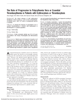 The Rate of Progression to Polycythemia Vera or
