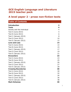 prose non-fiction texts