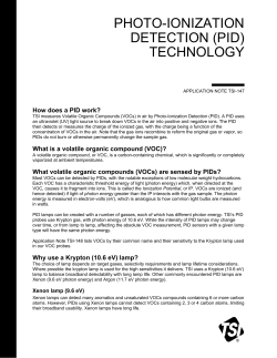 Photo-Ionization Detection (PID) Technology Application Note TSI-147