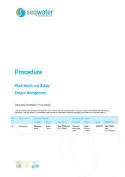 Fatigue Management Procedure
