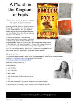 Kingdom of Fools Study Guide