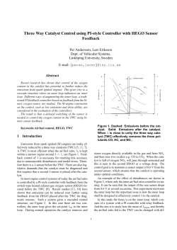 Three Way Catalyst Control using PI-style Controller with
