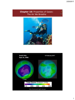 Chapter 10: Properties of Gases: The Air We Breathe