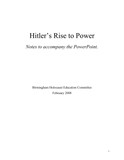 Hitler`s Rise to Power - Birmingham Holocaust Education Center