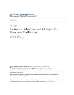 An Analysis of the Career and Solo Style of Jazz Trombonist Carl