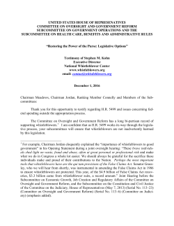 UNITED STATES HOUSE OF REPRESENATIVES COMMITTEE ON