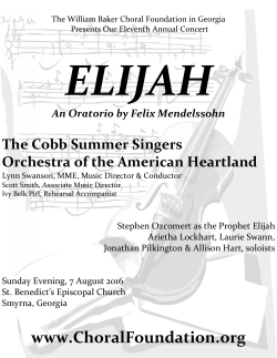 elijah - William Baker Festival Singers