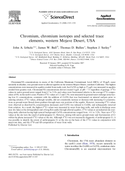 Chromium, chromium isotopes and selected trace elements, western