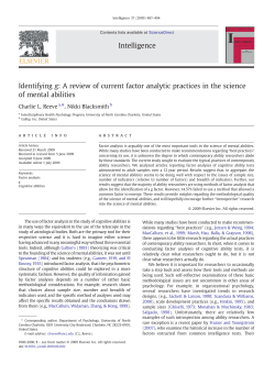Identifying g: A review of current factor analytic practices in the