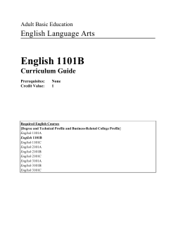English 1101B Curriculum Guide