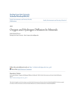 Oxygen and Hydrogen Diffusion In Minerals