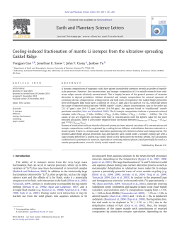 Cooling-induced fractionation of mantle Li isotopes from the
