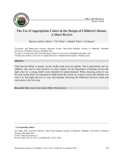 The Use of Appropriate Colors in the Design of Children`s Room: A