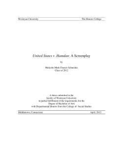 United States v. Hamdan: A Screenplay - WesScholar