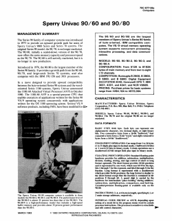 Sperry Univac 90/60 and 90/80