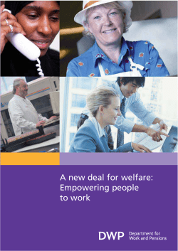 A new deal for welfare: Empowering people to work