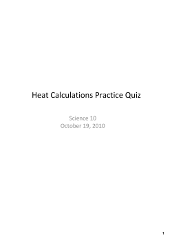 Heat Calculations Practice Quiz