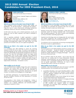 2015 IEEE Annual Election Candidates For IEEE President