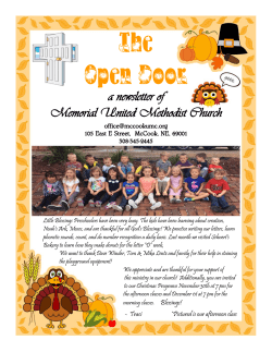 November 2015 Newsletter - Memorial United Methodist Church