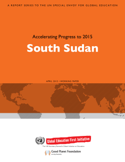 South Sudan - UN Special Envoy for Global Education