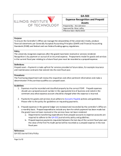 GA-503 Expense Recognition and Prepaid Assets Policy