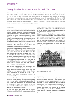 Doing their bit: barristers in the Second World War