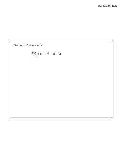 Find all of the zeros. f(x) = x3 - x2 - x - 2