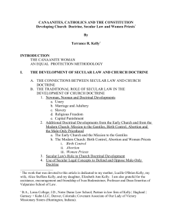 CANAANITES, CATHOLICS AND THE CONSTITUTION Developing