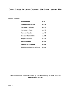 Court Cases for Juan Crow vs. Jim Crow Lesson Plan