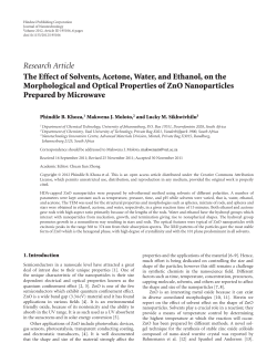 The Effect of Solvents, Acetone, Water, and Ethanol, on the
