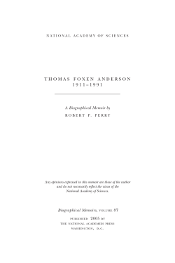 Anderson, Thomas F. - National Academy of Sciences