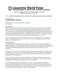 publisher`s memo - Lausanne World Pulse Archives