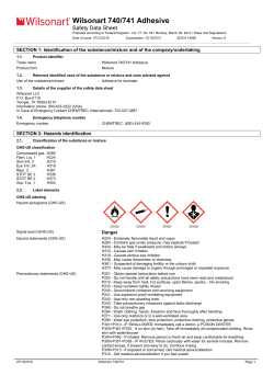 Wilsonart&reg; 740741 Adhesive SDS