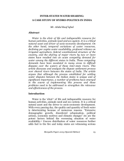 INTER-STATES WATER SHARING - National Defence University