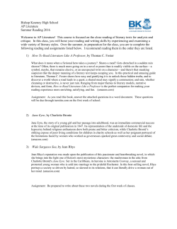 AP Literature Summer Reading 2016