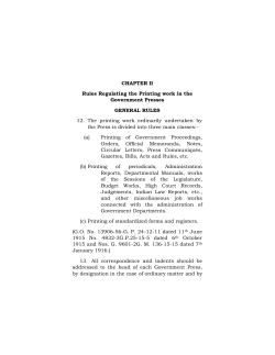 CHAPTER II Rules Regulating the Printing work in the Government