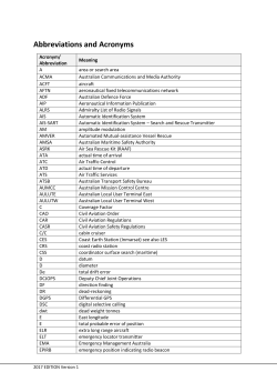 Abbreviations and Acronyms - National Search and Rescue Council
