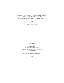 HAMLET`S &ldquo;MOUSETRAP&rdquo; AND HAIDER`S &ldquo;BISMIL&rdquo;: A PLAY