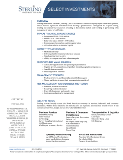 Brochure - Sterling Investment Partners