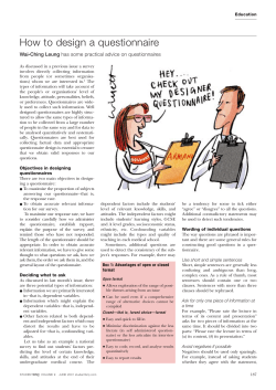 How to design a questionnaire