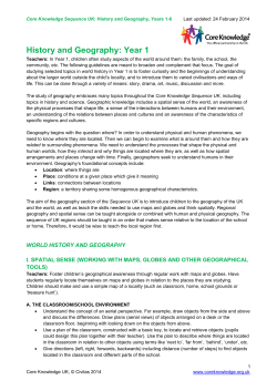 Core Knowledge Sequence UK: History and Geography, Years 1-6