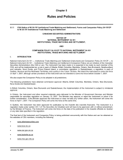 NI - 24-101 - Institutional Trade Matching and Settlement