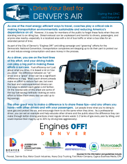 Coach Driver Fact Sheet - Denver Convention Center