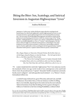 Sex, Scatology, and Satirical Inversion in Augustan Highwayman