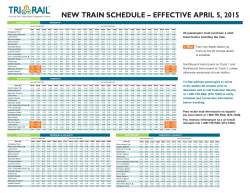 new train schedule &ndash; effective april 5, 2015